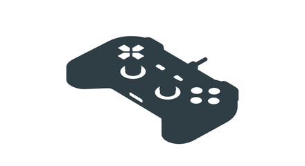 Black Game Controller on White Background. © Abutop