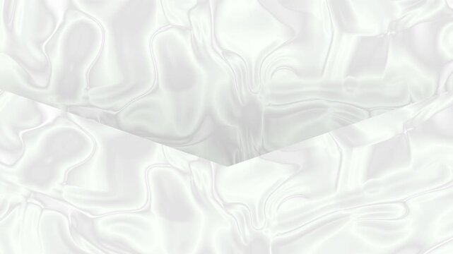 Minimal white liquid abstract background with soft organic waves and folded geometric shape