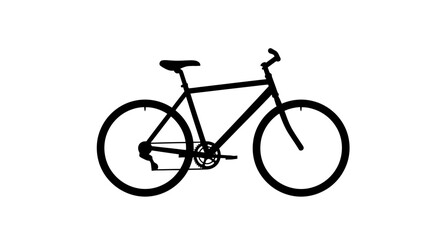 Fototapeta premium Simple Black Bicycle Illustration Side View.