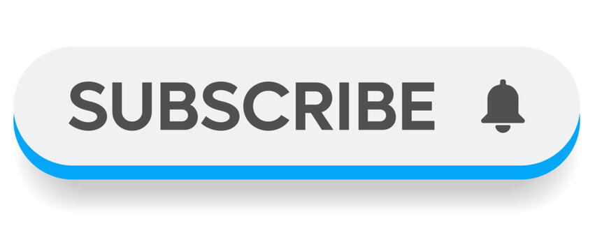 Modern subscribe button for video platforms, websites and online communities. Customizable vector label suitable for content marketing, audience retention and digital engagement campaigns.