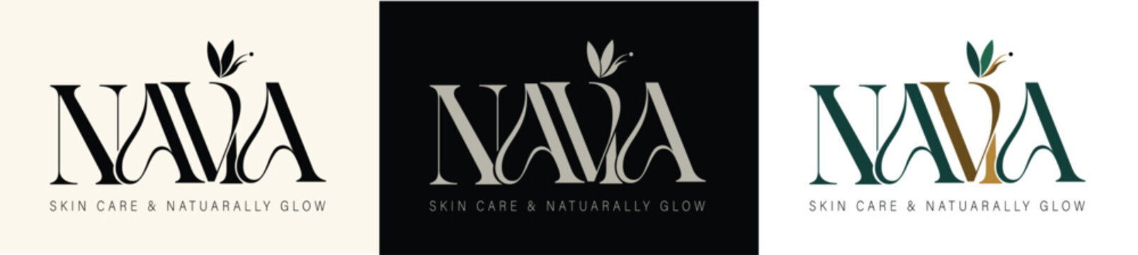 Editable Luxury Letter NAVIA brand Logo Design Template | Elegant Monogram Brand Identity Logo Vector