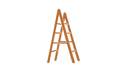 Wooden Step Ladder Standing Upright. © Abraca