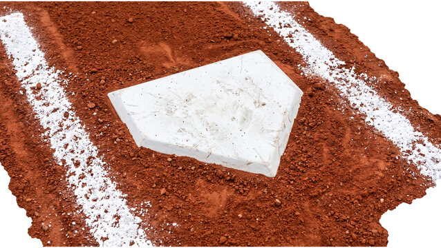 Baseball diamond base on transparent background home