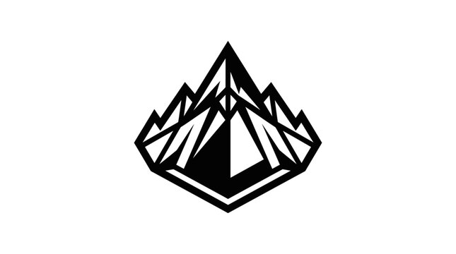 Minimalist Geometric Mountain Peak Logo Icon
