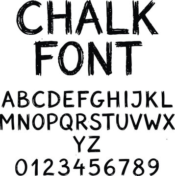 Chalk font alphabet and numbers