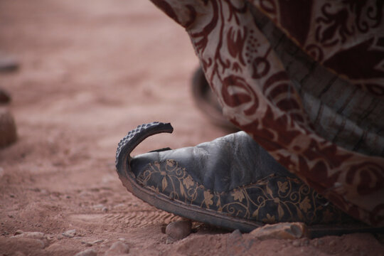 A close up of Morocan Moccasins