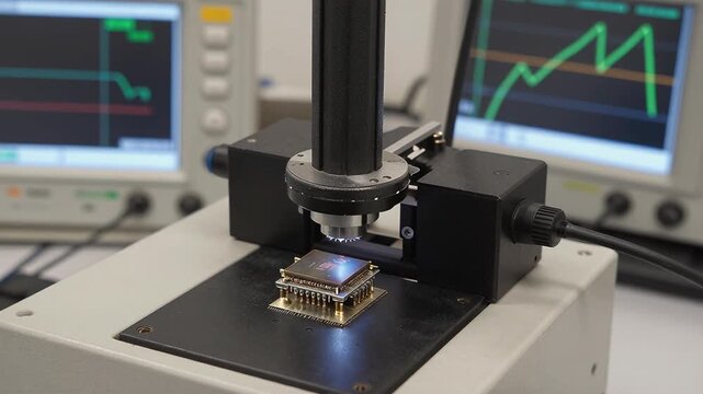 Precision Testing of Electronic Components Under Microscope