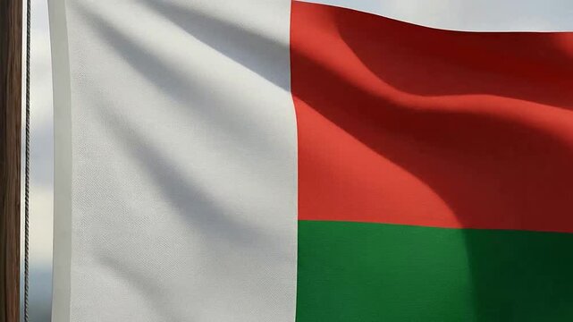 Animated Flag of Madagascar waving in the breeze
