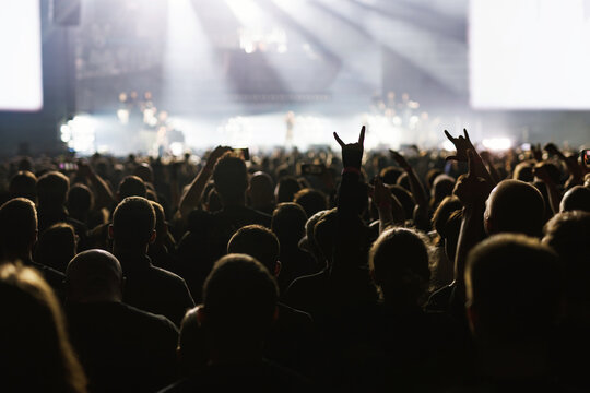 Crowd Recording Red Concert on Mobile Phone
