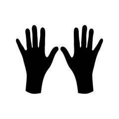 Obraz premium Black Silhouette Hands, Open Palms, Vector Icon Set for Communication, Counting, or Gestures; Simple Graphic Element for Web and Print Design