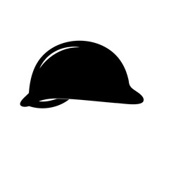 Fototapeta premium Hard Hat Icon, Safety Helmet Silhouette, Construction Headwear Vector Graphic, Industrial Protective Gear Symbol