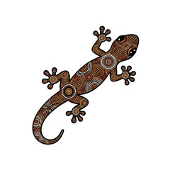 Fototapeta premium Aboriginal Dot Art Lizard Vector Illustration