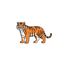 Obraz premium Powerful Standing Tiger Vector Illustration