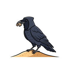 Obraz premium Mysterious Hooded Crow Holding a Secret Scroll