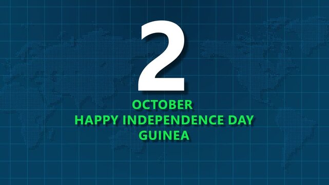 October 2nd Happy Independence Day Guinea World Map Background 2nd October national holiday