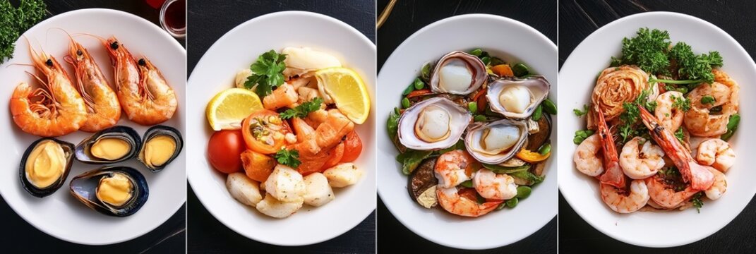 Gourmet Seafood Platter Featuring Fresh Shellfish, Oysters, Mussels, and Succulent Shrimp Varieties