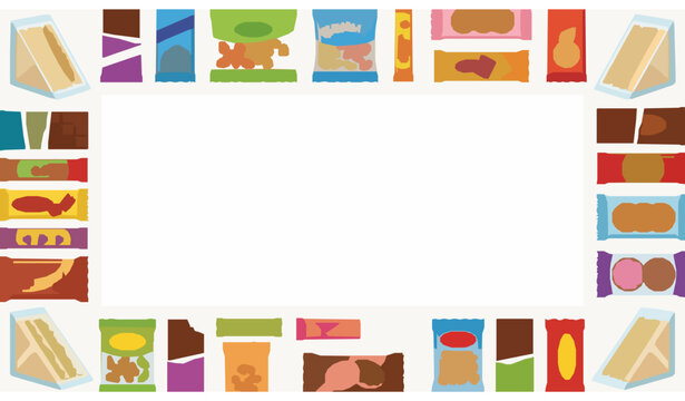 Fast Food and Sweet Snack Frame Background Vector Advertising Template