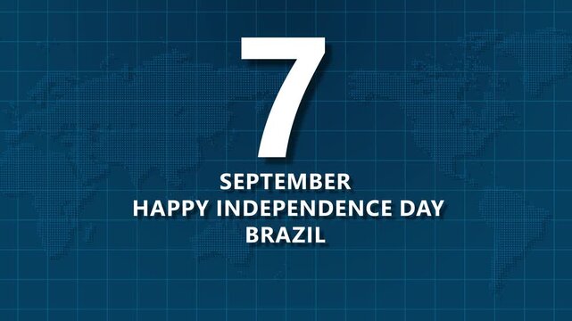 September 7th Happy Independence Day Brazil Celebration with World Map Background holiday