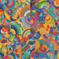 Fototapeta premium Colorful abstract shapes and patterns.