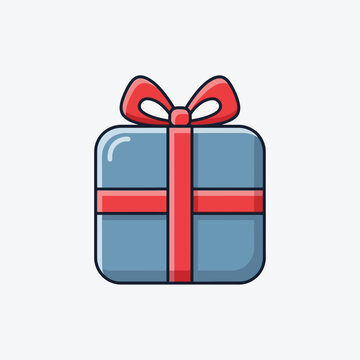 Wrapped gift box with ribbon bow.