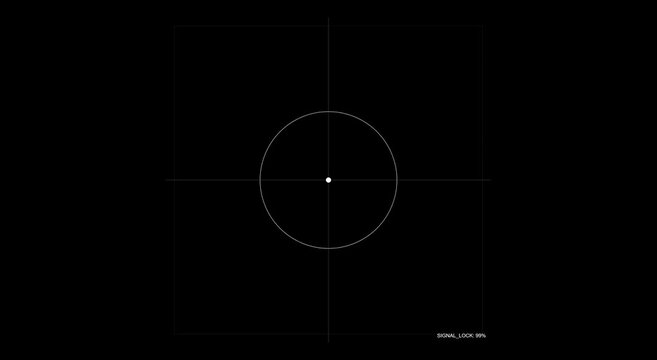 Minimalist hud target reticle with signal lock digital interface overlay animation