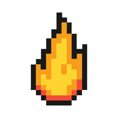 Fototapeta premium PNG Pixelated flame icon illustration.