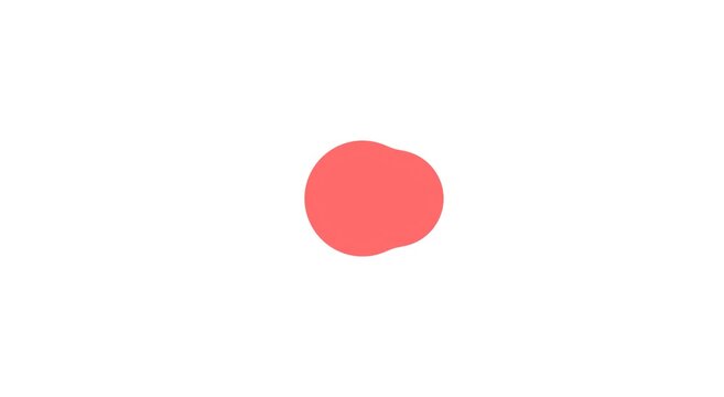 Minimalist red liquid blob morphing animation on animation white background