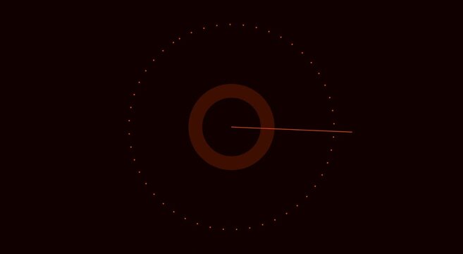 Minimalist red radar scan animation on dark animation background, for hud interface