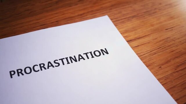 Document with the text procrastination.
