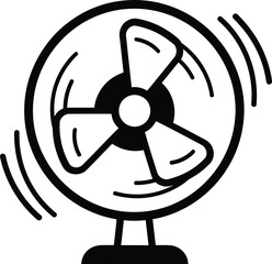 Fototapeta premium Simple black fan with moving blades illustration
