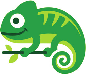 Fototapeta premium Minimalist Chameleon Branch Mascot