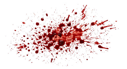 Violent red blood splatter and messy dripping stain © shuphanida