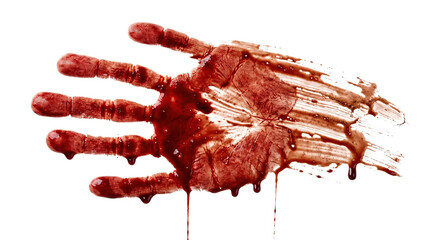 Creepy red bloody handprint smearing towards the right © shuphanida
