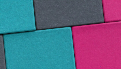 Fototapeta premium Abstract geometric background with pink cyan and gray tiles
