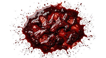Gruesome thick red blood puddle with coagulated clots © shuphanida