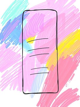 Hand-drawn sketch of a mobile app's navigation menu, mobile apps, app development