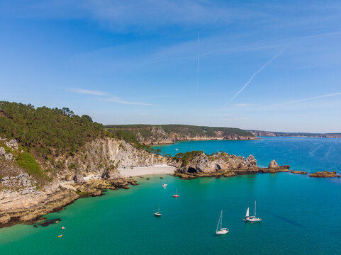 Vue sur l'&Icirc;le Vierge, Finist&egrave;re (29), Pointe de Saint-Hernot.