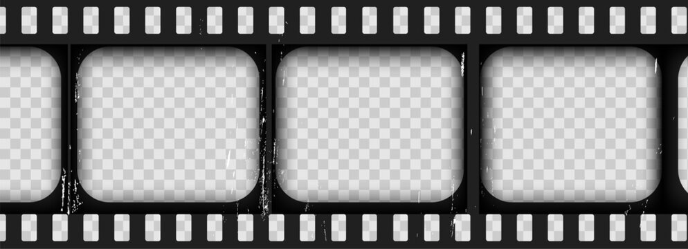 Cinema reel old cinematic frame, border video film strip. Video or movie retro film vintage analog cinema, photo tape border.Antique filmstrip slide template