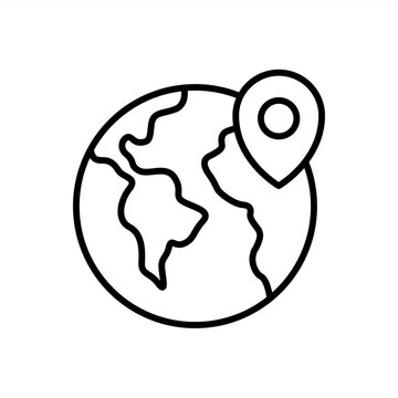 Animated Location Pin Icon on Transparent Background, Minimalist GPS Navigation Motion