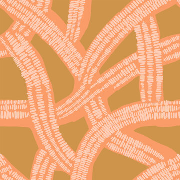 Minimalist Lines Dots Pink Brown geometric . Geo simple stripes boho neutral design. Boho scandinavian nordic strokes 