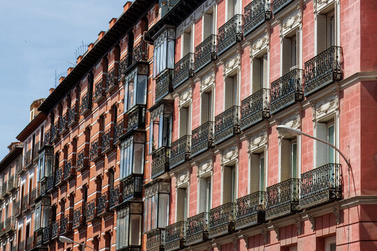 Neoclassical buildings in Madrid, Spain.