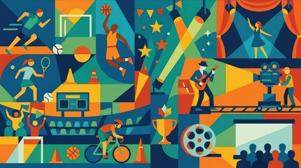 Obraz premium Vibrant collage of sports and leisure.