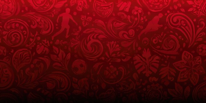 Elegant Red Floral Pattern Background with Gradient Effect.