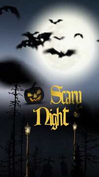 Yellow Color Scary Night for Social Media Story