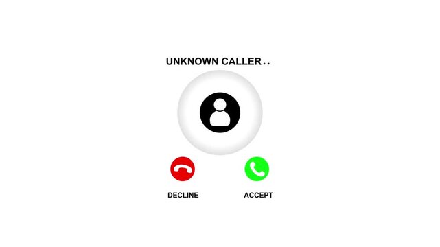 Incoming Call Screen Unknown Caller Mobile Phone Interface Accept or Decline Call Option Modern Smartphone Communication U I Digital Interaction Technology Concept