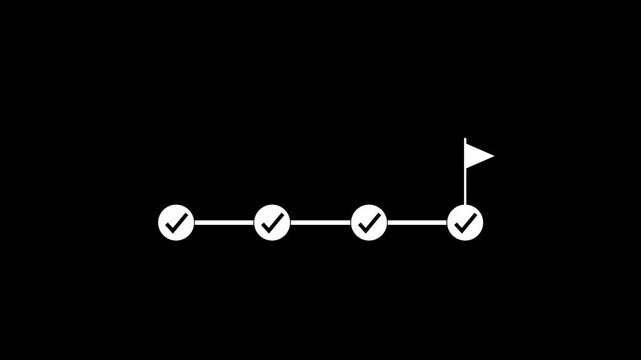 Three Step Checklist Progress Completion Success Verification Minimalist Business Concept Flat Animation Loopable Motion