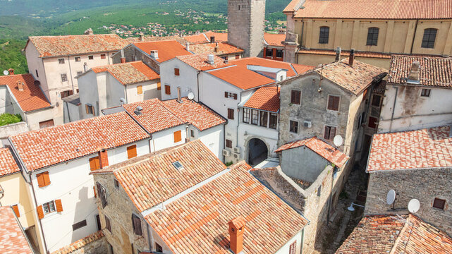 Buzet Town Aerial View Truffle Capital Istria Region Croatia