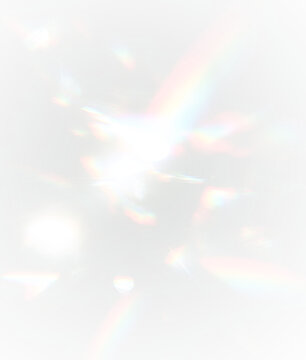 Optical prism lens flare with rainbow light reflections crystal shine and glowing spectrum rays for modern creative design and advertising projects