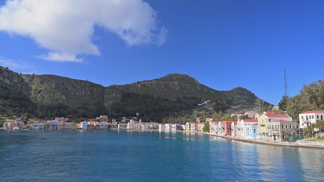 Colorful waterfront town of Kastellorizo, Greece