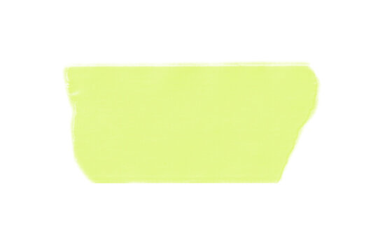 Trozo de cinta adhesiva de color verde lima aislado sobre fondo transparente.